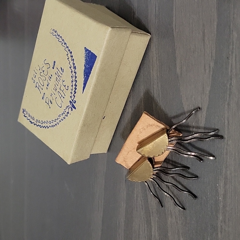 Handmade Hammered Brass Jellyfish Earrings